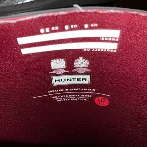 Hunter gloss rain boots with socks